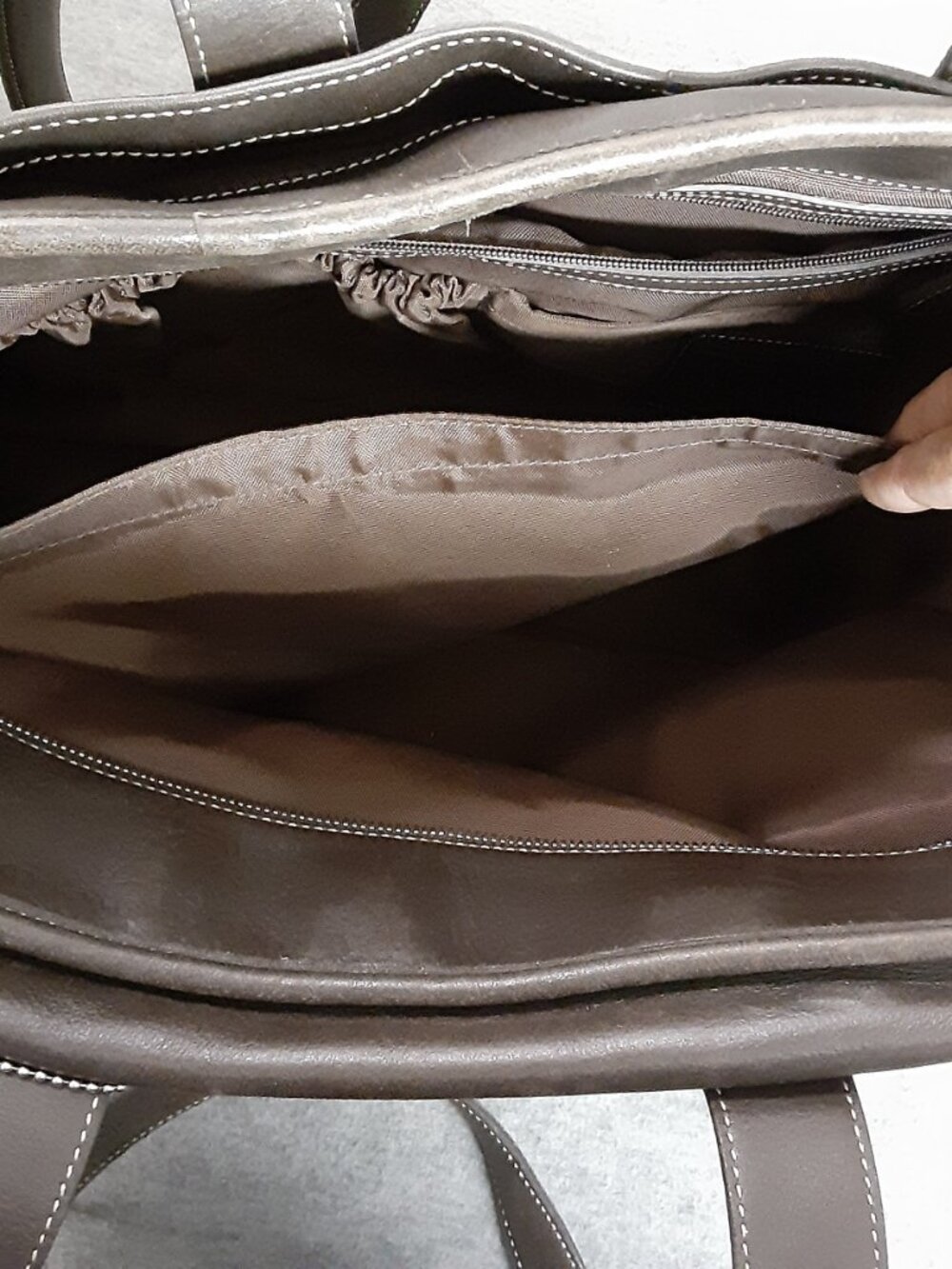 VTG Coach Hampton Large Tote Weekender Natural Cowhide Leather Brown - Picture 14 of 16